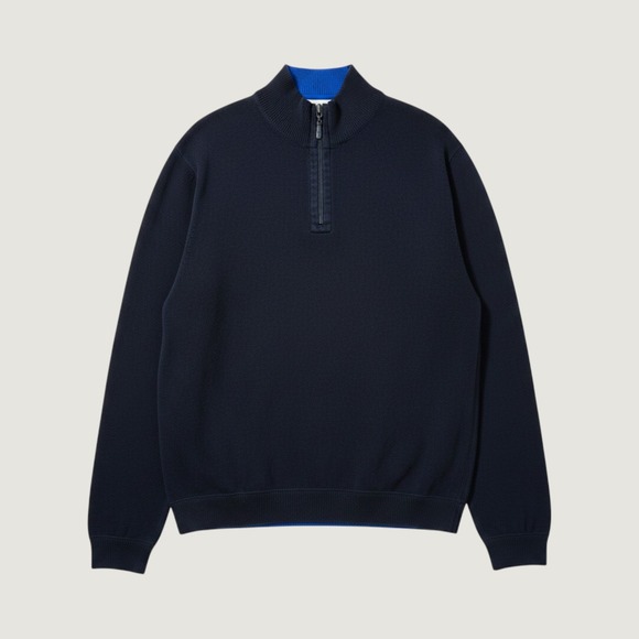 Tommy Bahama Other - Tommy Bahama Reversible Quarter Zip Pullover Sweater Black Blue Marlin Mens